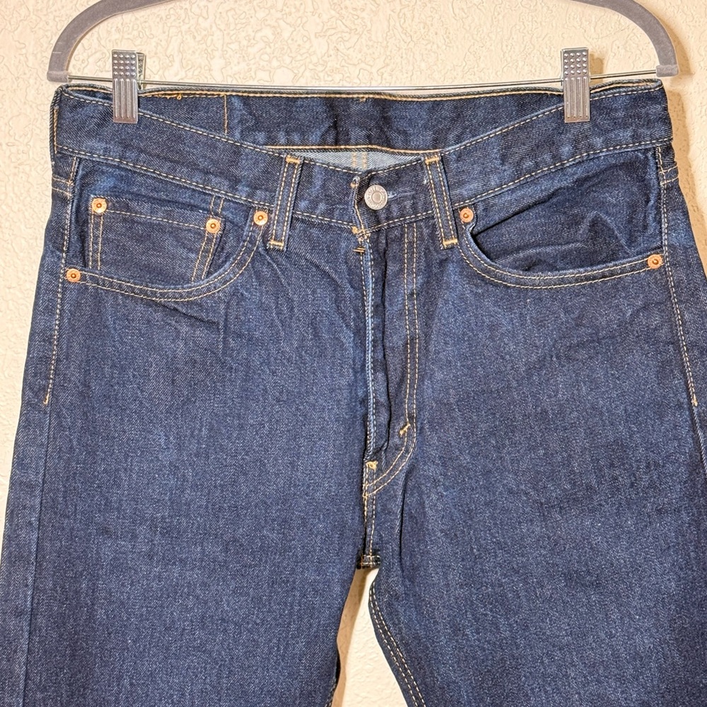 Levi’s 505 Regular Fit Jeans Dark Wash W32 L32 Straight Leg Classic Denim
